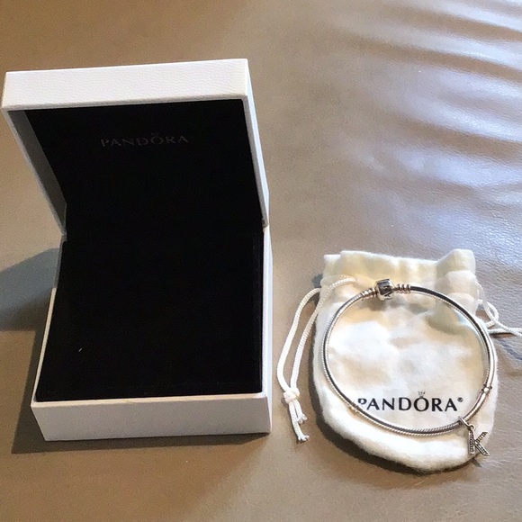 Authentic Pandora Bracelet- 8inch w/ Charm - Picture 2 of 4